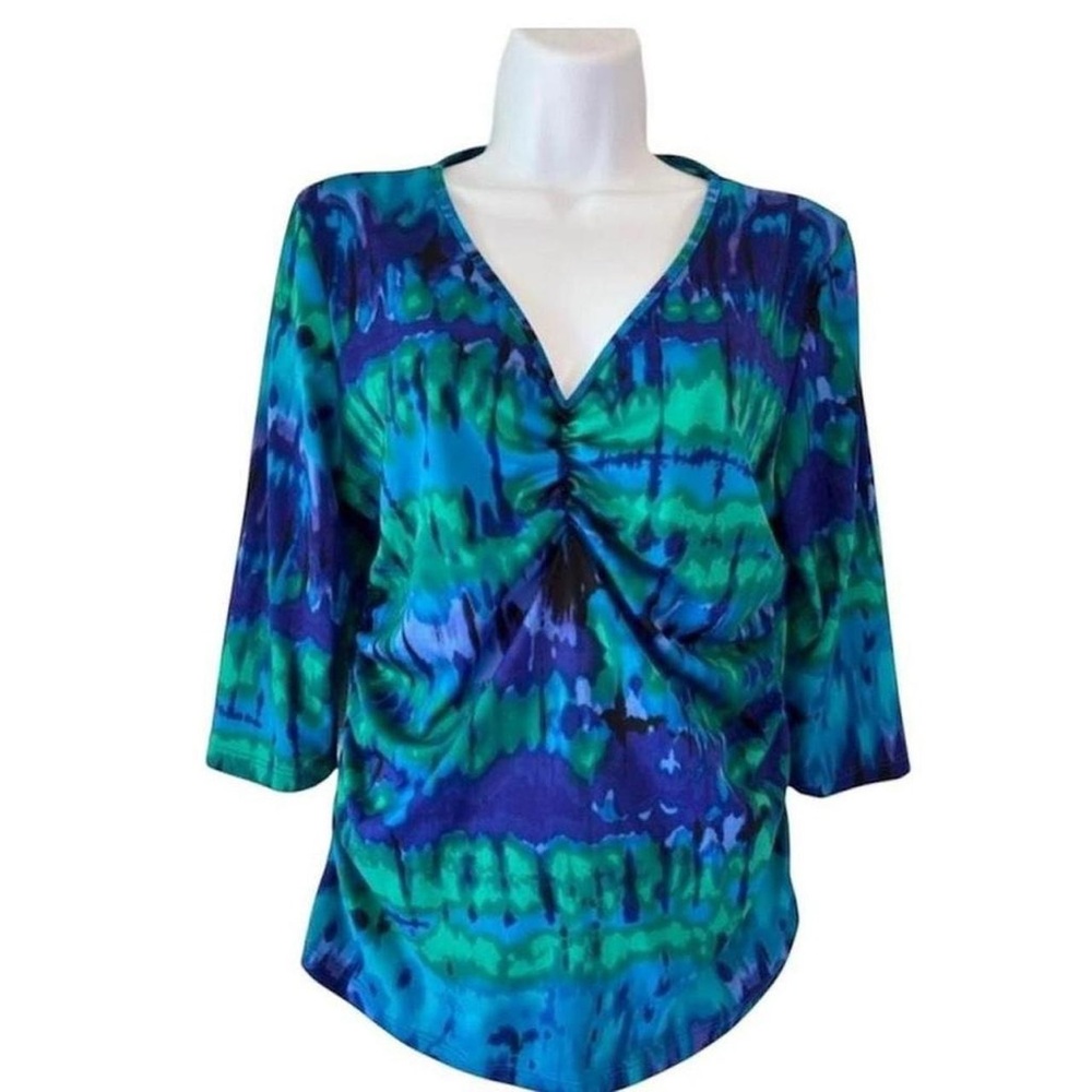 90s Y2K Vintage Retro Tie-dye Rayna Z Mermaidcore Scrunchie Blouse